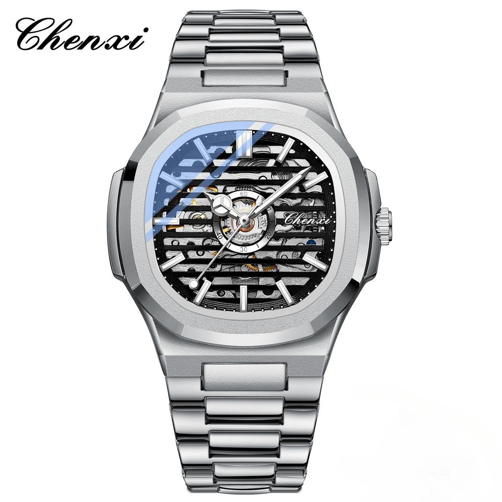 Fashion Chenxi Automatic Tourbillon Precise Men's Watch Mechanical Wristwatch For Men Luxury Luminous Waterproof Skeleton Reloj