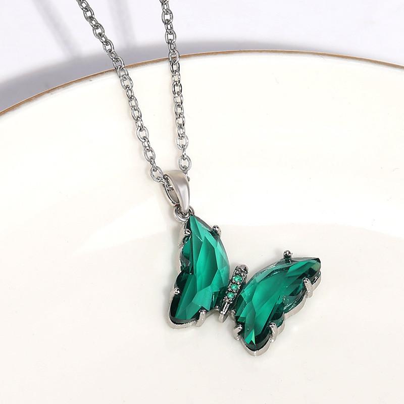 Steel Stylish Titanium Butterfly Crystal Chain Necklace For Women Perfect For Occasion Any