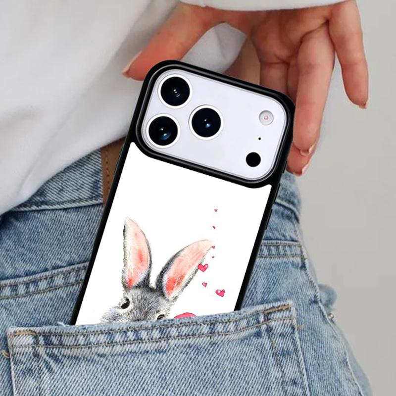 Bunny Rabbits Soft Phone Case for iPhone 16e 15 14 13 12 17 Pro Max Plus Air 17pro Cover Coque