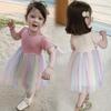 2026 Girls' Korean-Style Rainbow Princess Dress: Trendy Summer Gauze Skirt