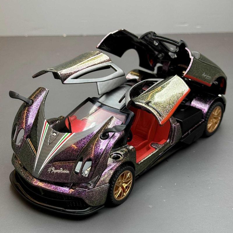 Nowy 1:32 Pagani Supercar Stop Metalowy Odlewany Model Samochodu Biblioteka Statyczna Dźwięk i Światło Ozdoby Prezent Urodzinowy Dla Chłopaka
