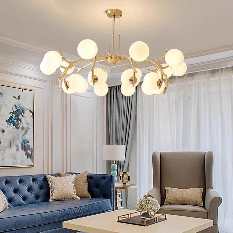 Nordic Luxury Living Room Pendant Magic Bean Spherical Home Decoration Bedroom Dining Room Fixtures Indoor LED Pendant Lighting