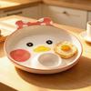 Ceramic Cow Sushi Plate Animal Shape Grid Dumpling Plate Cute French Fry Plate  Household