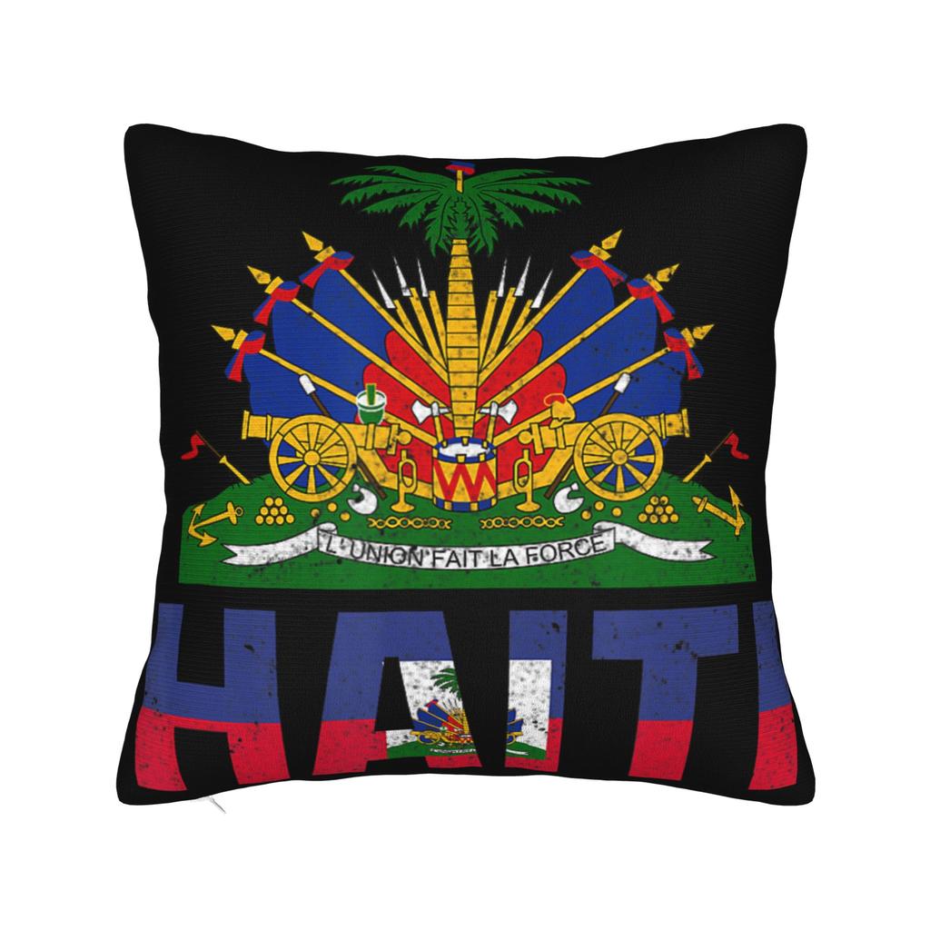 Pillow Case Haiti FlagCountry Map Soft Pillow Cover For Sofa Home Decoration Fashion Pillowcases