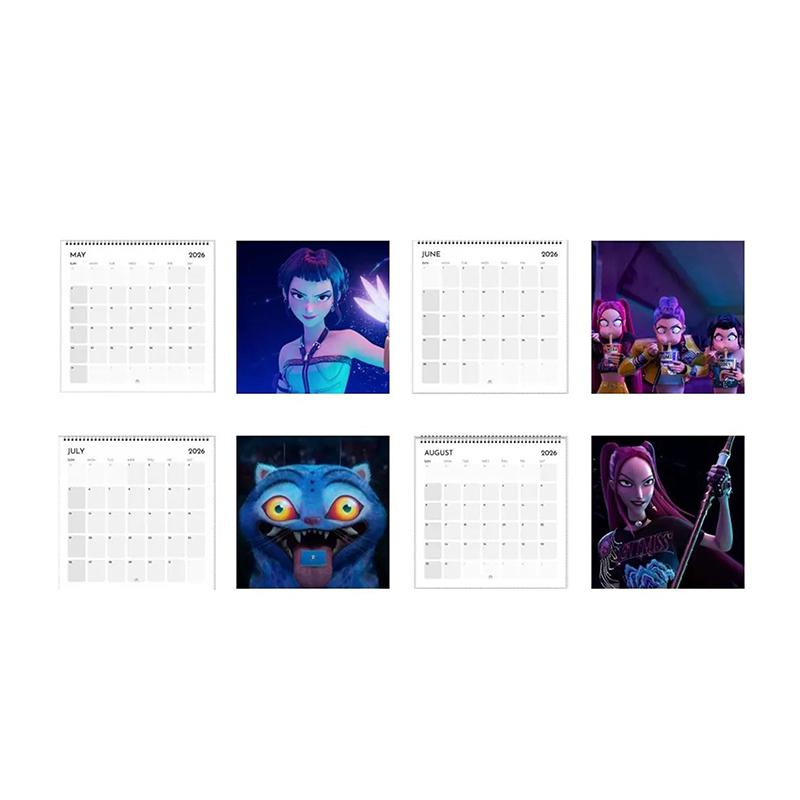 

2026 Настольный календарь Kpop Охотники на демонов Аниме Календарь Настенный Ежемесячный календарь Блокнот-планировщик Для дома Школы Подросткам Подарок