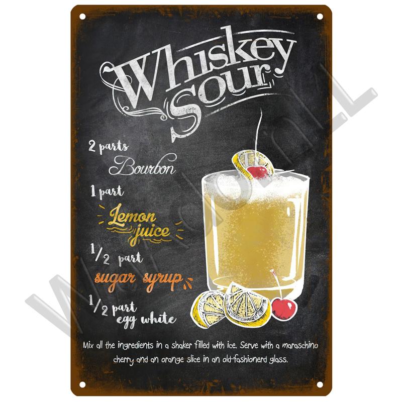 Metal Sign Vintage Tin Sign Decorations Gin Tonic Cocktail Plate Decorative Poster Plaque Retro Bar Kitchen Home Wall Decor