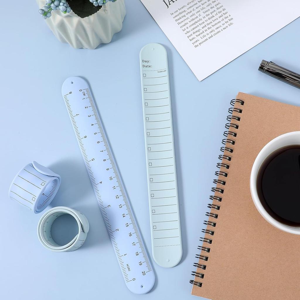 4 Reusable Notepads Wristband for To-Do Lists Reusable Silicone Waterproof Reminder Bracelet Notepad with Ruler for E