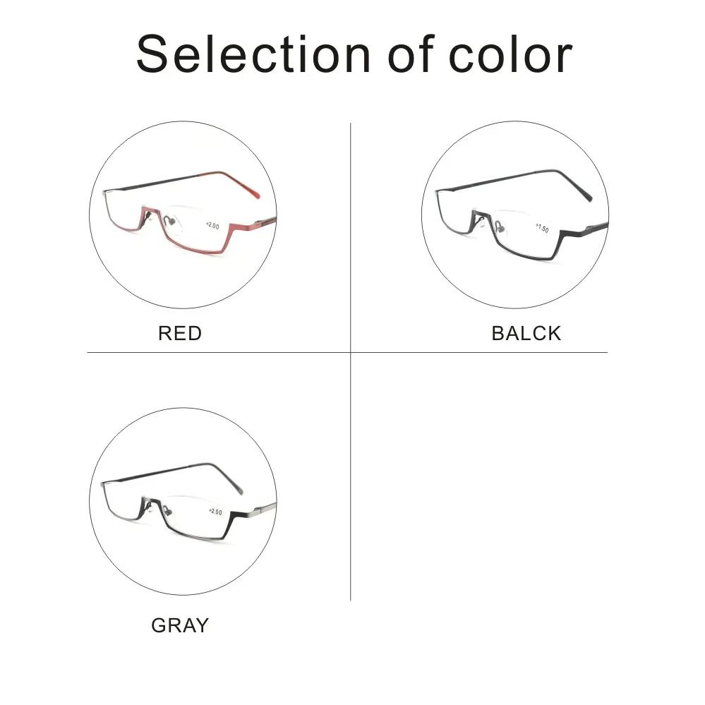 Small Half Frame Mens Reading Glasses Women Spring Hinges Frame Prescription Glasses Alloy Oculos +1.0 1.5 2.0 2.5 3.0 3.5 4.0