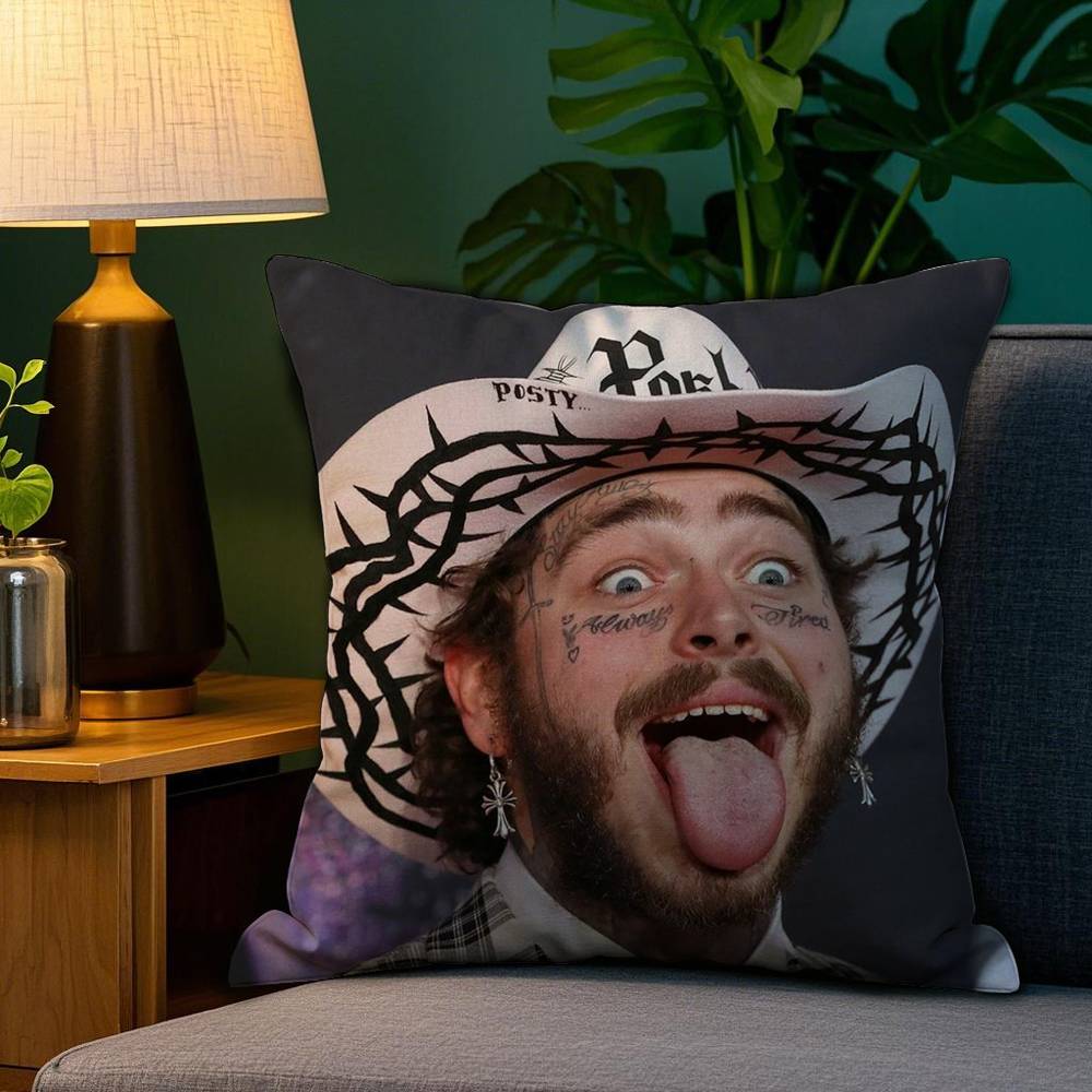 P-Post M-Malone Pillow Case Sofa Living Room Bedroom Double-Sided Printing Square Cushion Nap Time Pillow Case