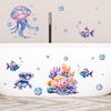 6Pcs/Set Bathtub Decoration Anti-Slip Bathtub Stickers Cartoon Coral Crab Small Fish Pattern Stickers Bathroom Pvc Frosted Batht