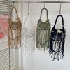 Summer Light Luxury Vintage Hollow Out Beach Bohemian Shoulder Bags 2026  Youth Tassel Crochet Shopping Crossbody Bags