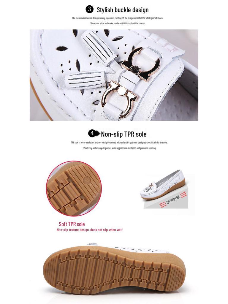 Korean Style Spring 2024 Women's Casual Loafers - Slip-On Bean Shoes for Moms.