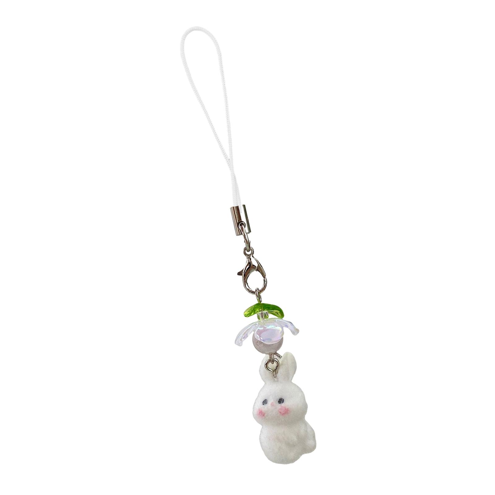 

Charming Furry Rabbit Mobile Chain Resin Material Enhances Phone Aesthetics Suitable for Personalized Decoration