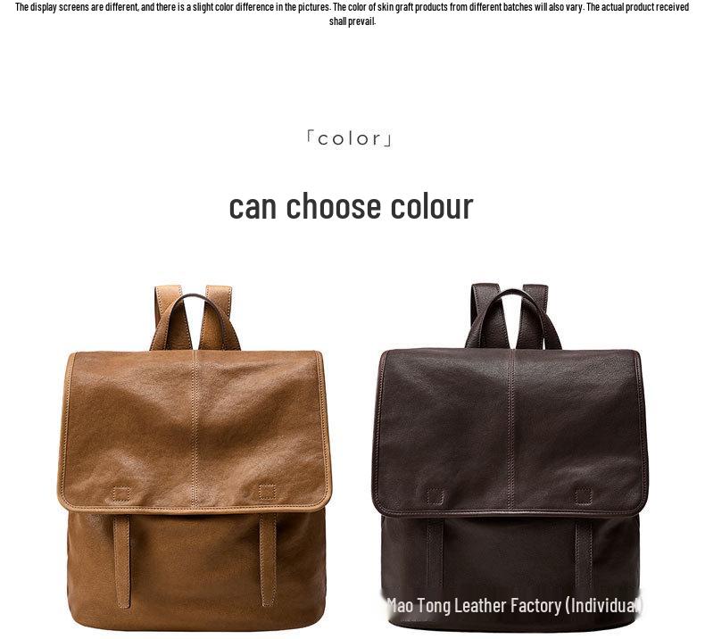 Qiu Zhen Retro Genuine Leather Large Capacity Backpack Tote & Shoulder Handbag