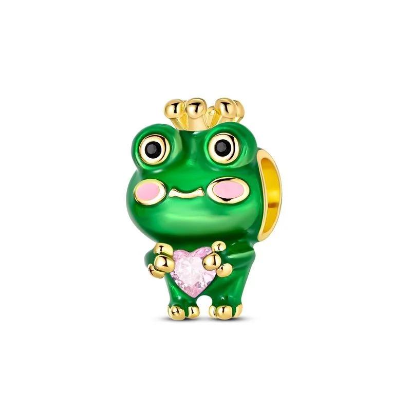 Cute Cartoon Animal Charms 925  Silver Dragon Bear Dog Quirky Funny Pendent Metal DIY Beads Necklace Bracelet Creativity