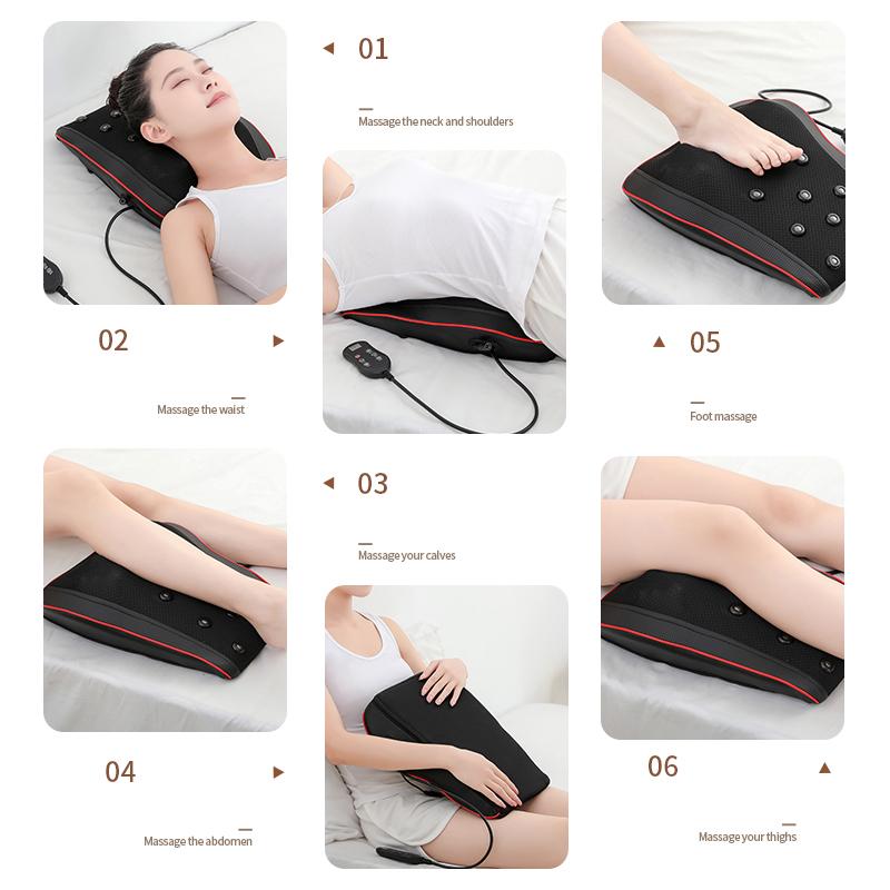 Portable Neck Waist Massager Electric Muscle Heating Relaxation Massager Whole Body Massage To Relieve Muscle Soreness Vehicular