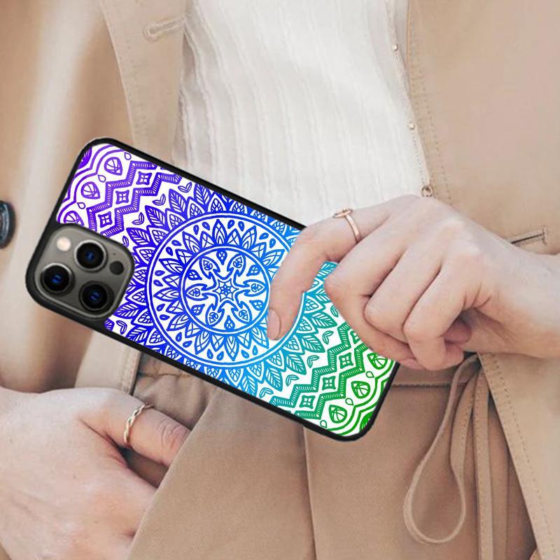 

Colorful Gradient Mandala Aesthetic Magnetic Phone Case For iPhone 17 Air 16 14 13 12 Pro Max 15 Plus Wireless MagSafe Cover iPhone 13mini