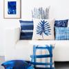 New Blue Geometric Linen Pillowcase Home Sofa Pillowcase