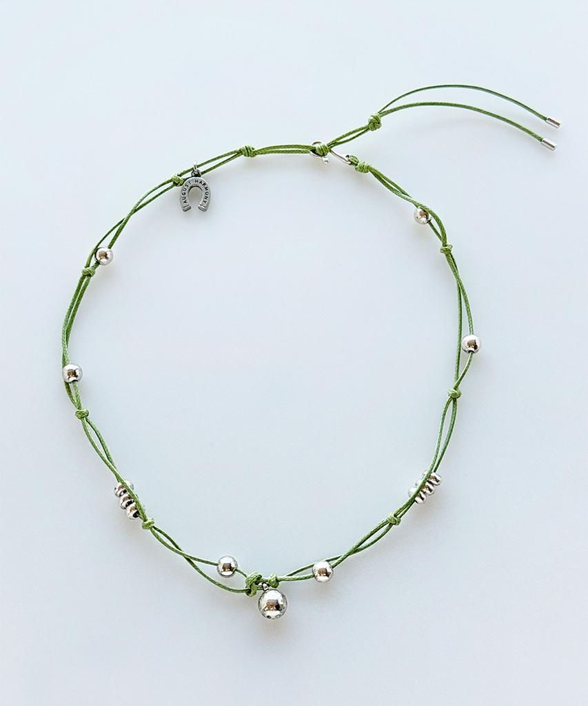 August Harmony Cowgirl String Knot Necklace / Green