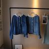 [Bi Zheng] 2025 Korean Style Patchwork Hoodie: Women's Two-Piece Loose Denim Shirt