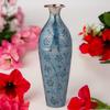 Brass Flower Vase for Living Room, Metal Home Decor Showpiece Gift for Wedding Anniversary, Diwali, Housewarming Blue, 30.48 Cm Long