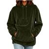 Women's Casual Color Long Sleeve Hooded Loose Fit Pullover Sweatshirt with Large Pet Pocket