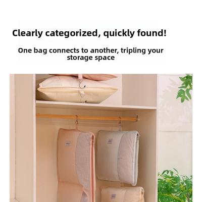 1/2pcs Wall-mounted Storage Bag for Wardrobes Travel Clothing Storage Bag Foldable Divider Bag Home Closet Storage Box