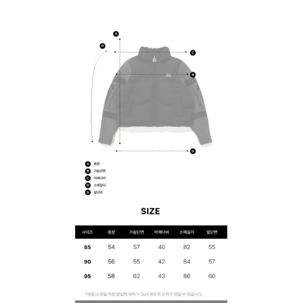 Penguin Knit Sleeve Puffer  Black 