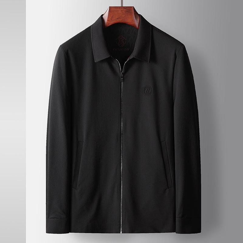 

Весенне-летняя куртка с лацканами высокого класса, молодежная легкая роскошная повседневная бесшовная одежда из не требующей глажки кожи 195 чёрный