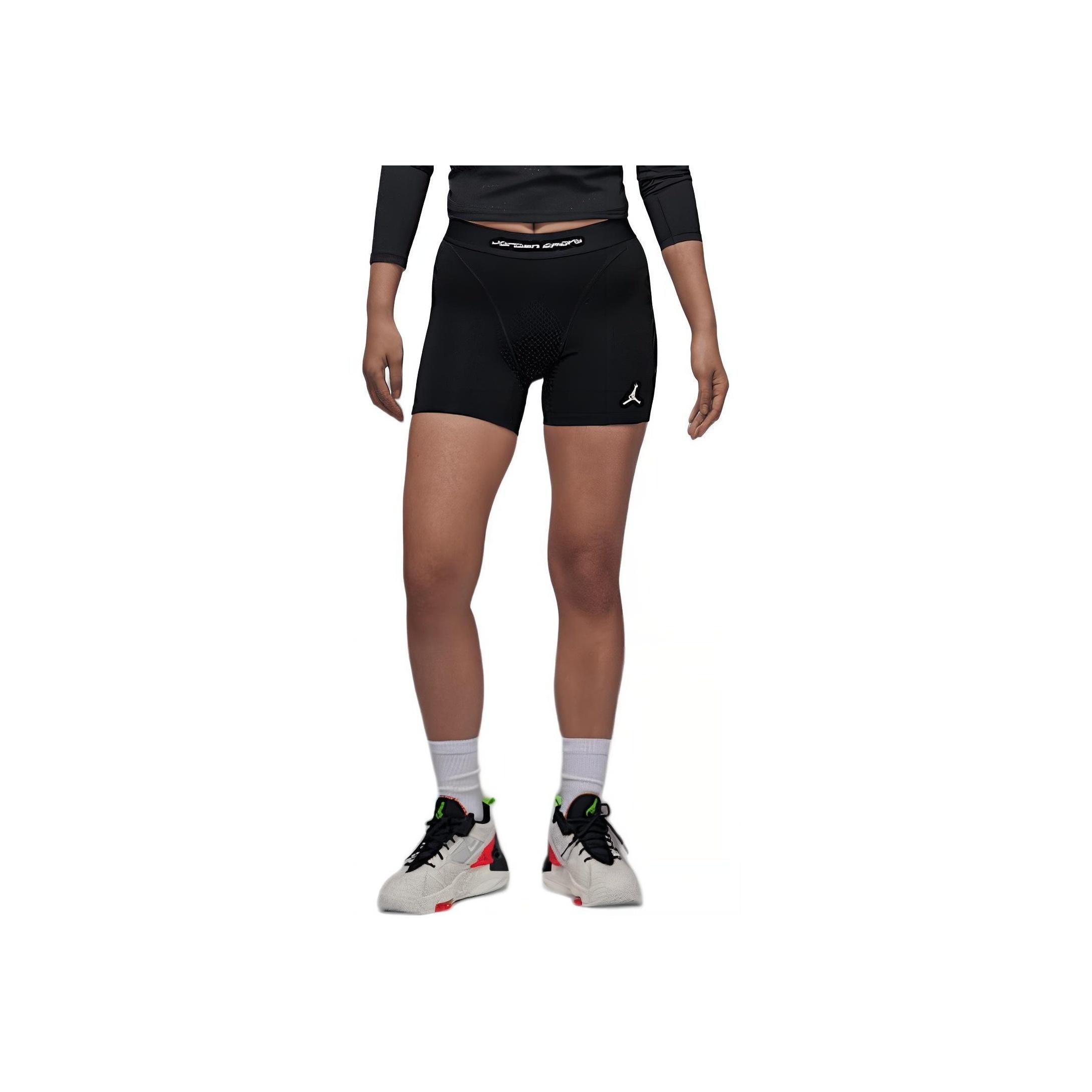 

Jordan Спортивные шорты Dri-FIT, удобные, мягкие, приятные для кожи, универсальные, спортивные, женские, черные, белые, HF9484-010 L