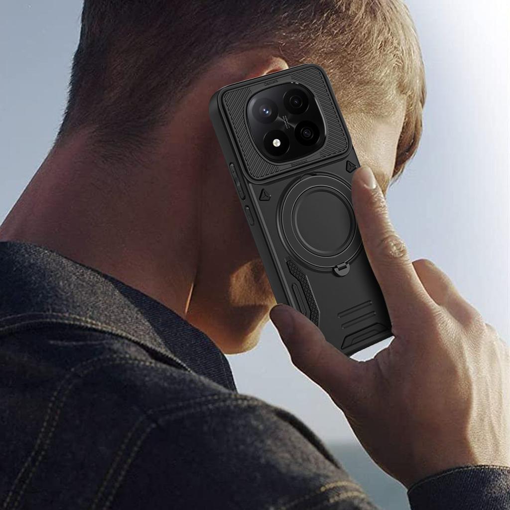 For Xiaomi Redmi Note 14 Pro+ 5G Magnetic Case Shockproof TPU + PC Phone Back Cover with Kickstand