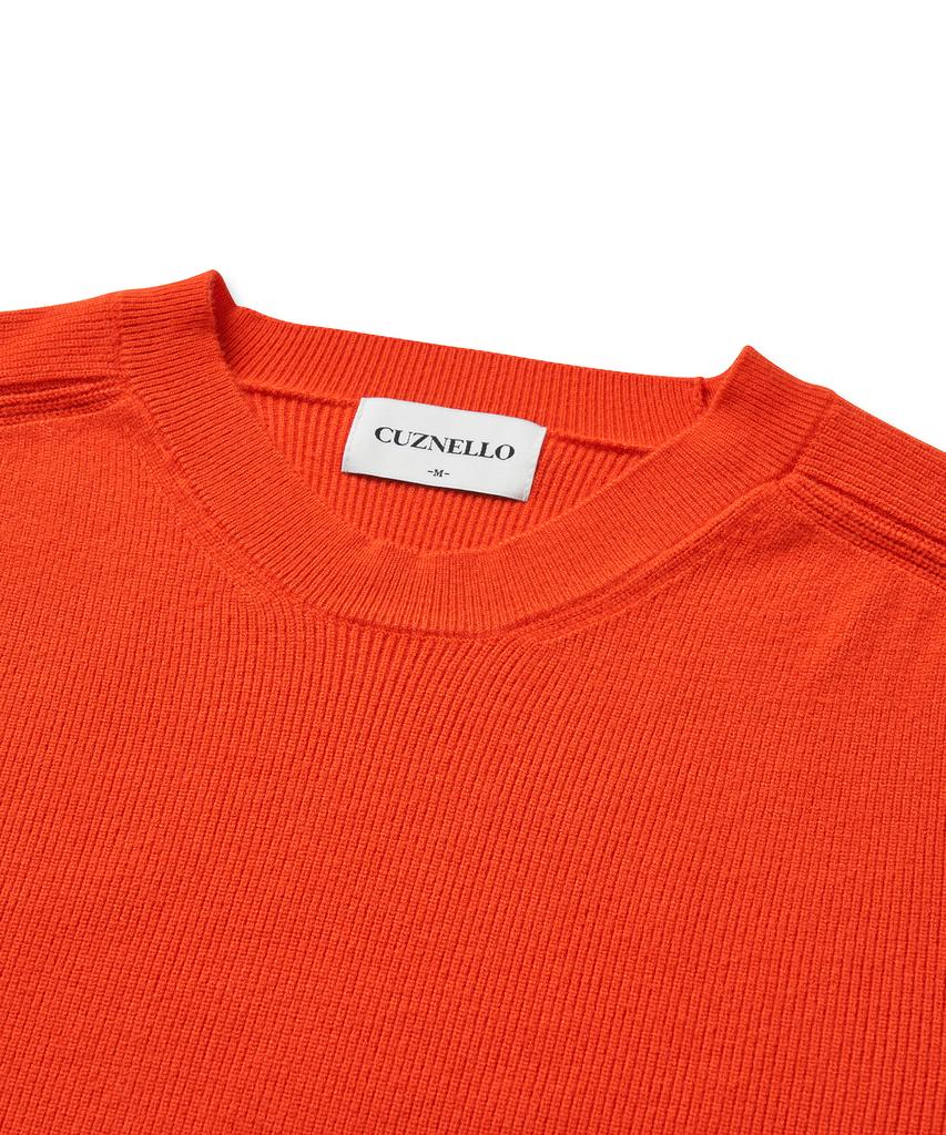 CUZNELLO Soft Saddle Crewneck Knit_Grapefruit