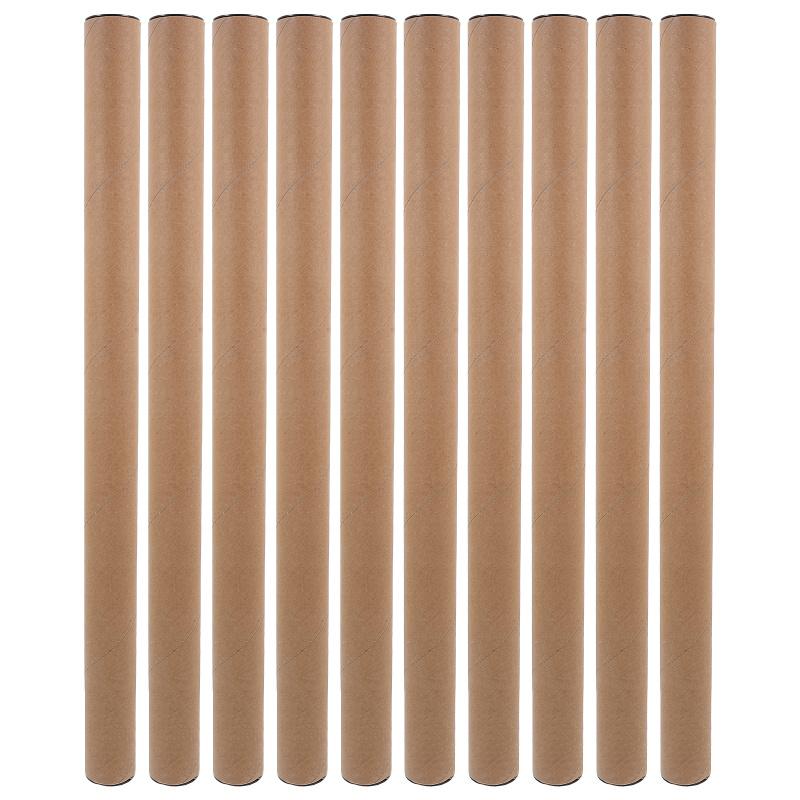 10 Peças Tubo de Envio de Papel Kraft Marrom Suporte para Cartaz Tubos de Papelão Para Embalagem Obras de Arte Gráficos Mapas Desenho Armazenamento