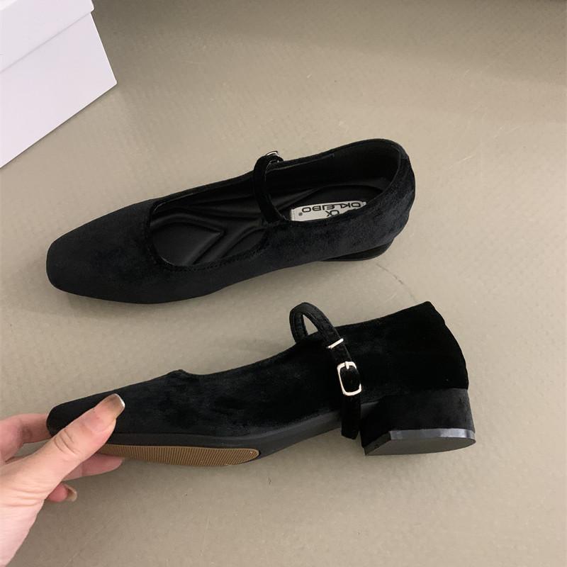 

Мода Bailamos Осень Новые Женские Бархатные Балетки с Квадратным Носком Мелкие с Пряжкой Элегантная Подошва Женские Туфли Лоферы Повседневные Обувь Muje 39 чёрный