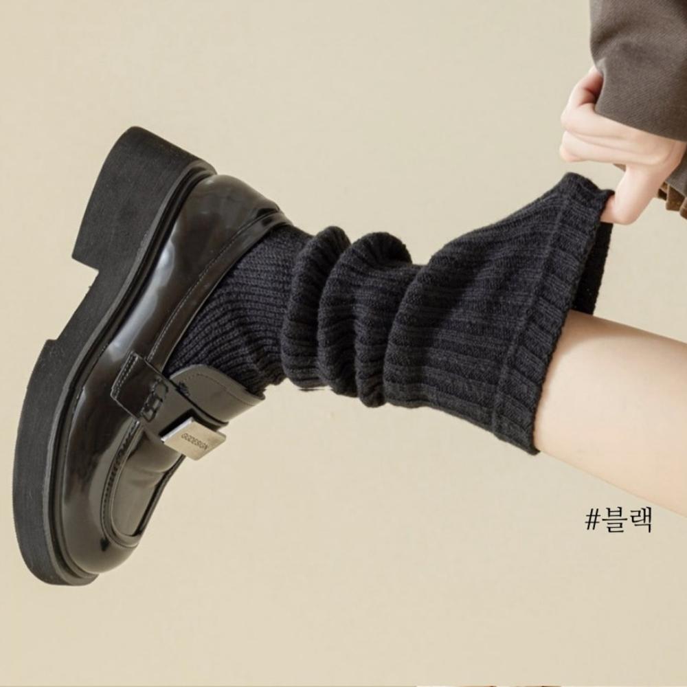 Winter Knit Leg Warmers – Thick Ribbed Design,6COLOR From Korea