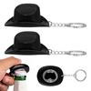 Yousheng 1/2Pcs Key Chain Rustic Western Cowboy Hat 2 in 1 Bottle Opener Keychain Portable Keyring Bar Party Favors