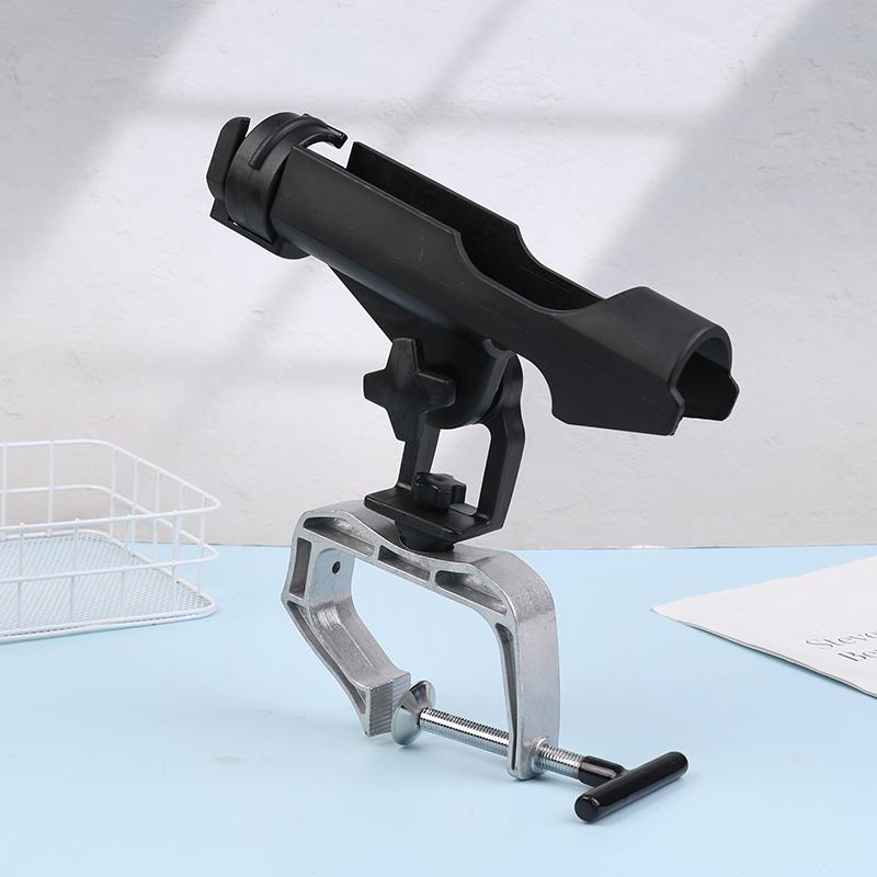 360° Nastavitelný držák rybářského prutu s velkým otvorem svorky, multifunkční držák prutu na loď, montáž na zábradlí pro jachty, kajaky