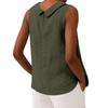 Women's Cotton And Linen Short Pullover Casual Sleeveless Top