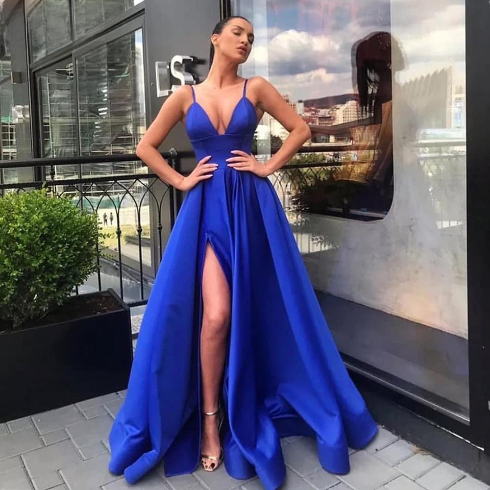 European & American Women's Sexy Slim Suspender Evening Dress with Deep V Slit (Summer 2025 Collection)