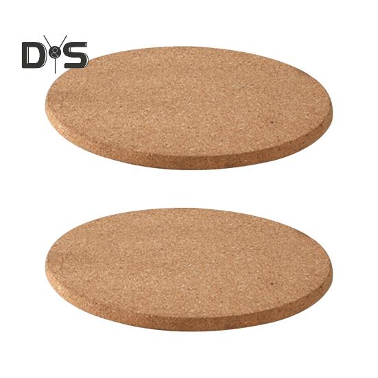 2Pcs Cork Trivet Set Heat Resistant Thick Cork Coasters for Hot Dishes Versatile Round Cork Placemats for Kitchen Table