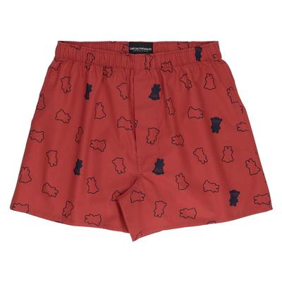 Emporio Armani FLYING BEAR Manga Bär Baumwolle Web-Trunks (M / L), Vorne zu öffnen, Herrenunterwäsche, Größe L (Japanische Größe), 54250003, Rot, Größe 16
