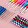 Aluminum Crochet Hook Kits TPR Soft Handle Crochet Hooks Needles Comfortable Grip with Storage Bag for DIY Scarves Gloves