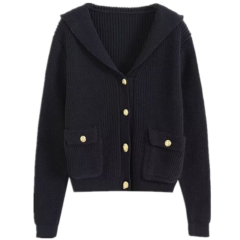 Fashion Style 2024 Autumn New Arrival Women's Easiest for Match Sailor Collar Knitting Cardigan Short Coat 05657601462