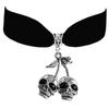 Gothic Skull Necklace With Velvet Chain For Women Fashion Accessory