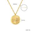Vintage Oval Sun Pendant Necklace Fashionable Versatile Choker Chain
