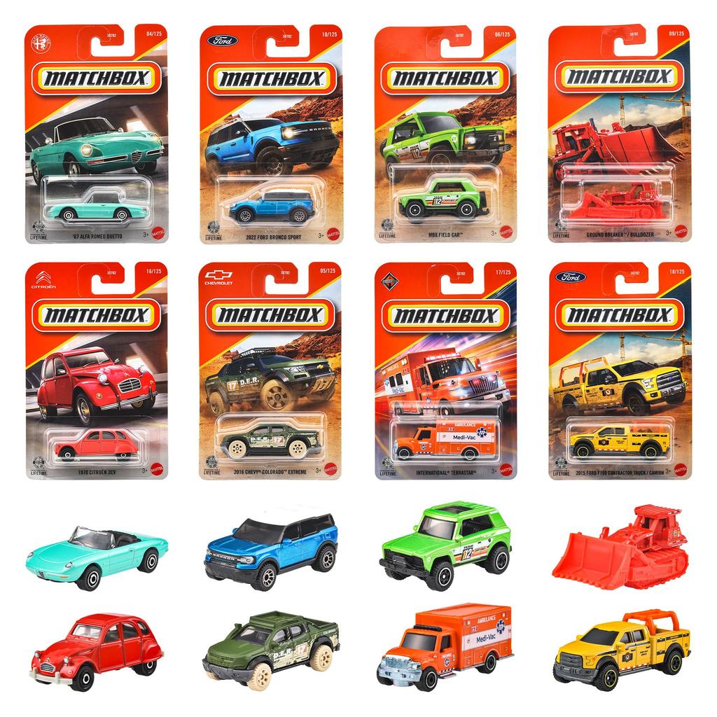 Matchbox Basic Cars Assortment 24 Miniature Vehicle Toys Box Set - - (Ages 3+) - Multi-color (30782-987B)