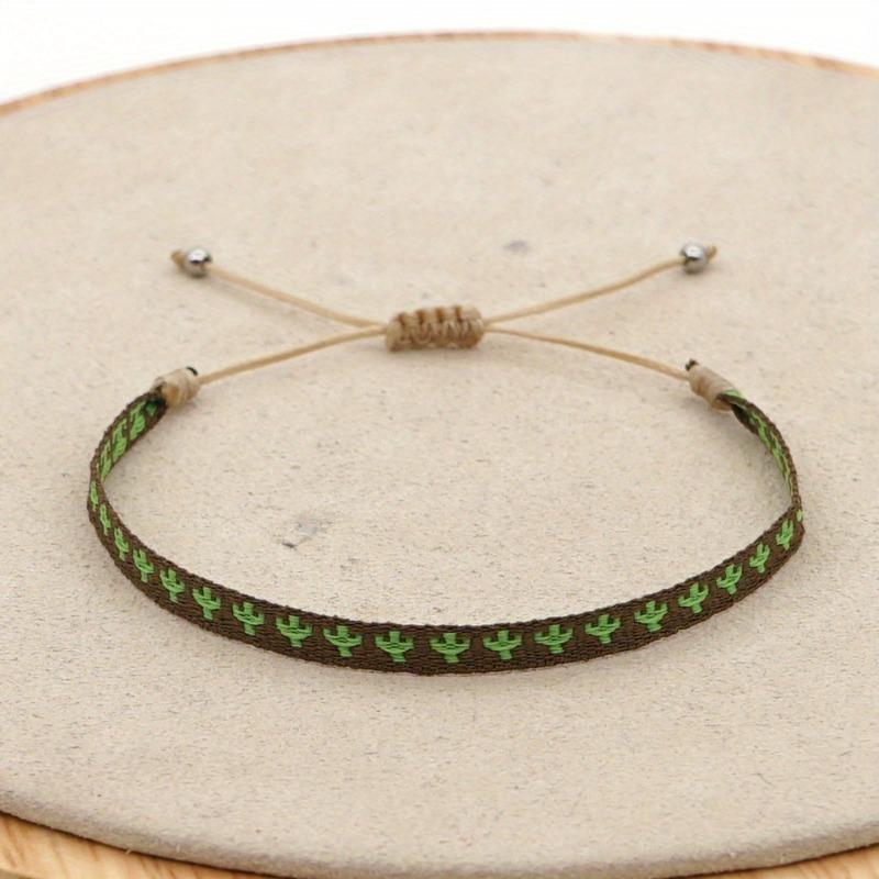 Boho Handmade Woven Ribbon Bracelet - Vintage Korean Japanese Style, Perfect for Casual Vacation Outfits