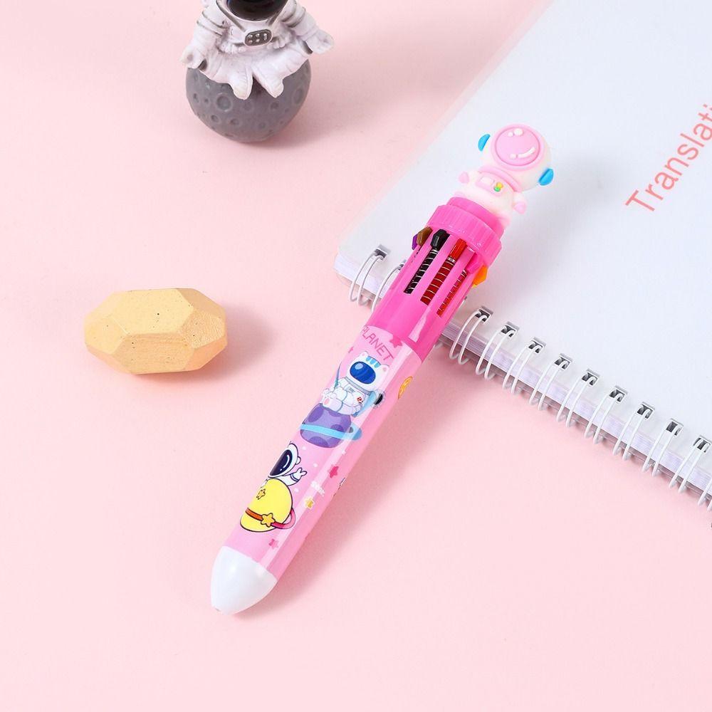 Astronaut 10 Colors Ballpoint Pen Multifunctional Multicolored Pen Student Stationery