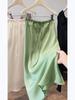 Korean Style Elastic Waist Tencel Midi Skirt - Women's Spring/Summer Drapey Casual Bodycon Skirt