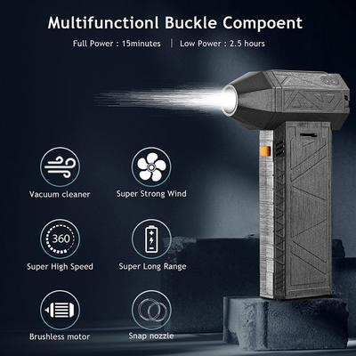 Electric Air Duster 130000RPM Turbo Jet Fan Mini Blower Adjustable Wind Speed Portable Handheld Jet Dry Blower Built In